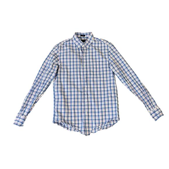 J Crew Slim Flex Washed Gingham Button Up Shirt US Men's S - Picture 1 of 6